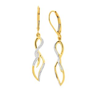 1/8 ct Diamond Twist Drop Earrings