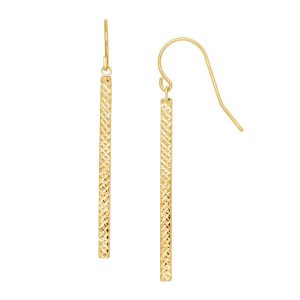 Etched Tube Drop Earrings